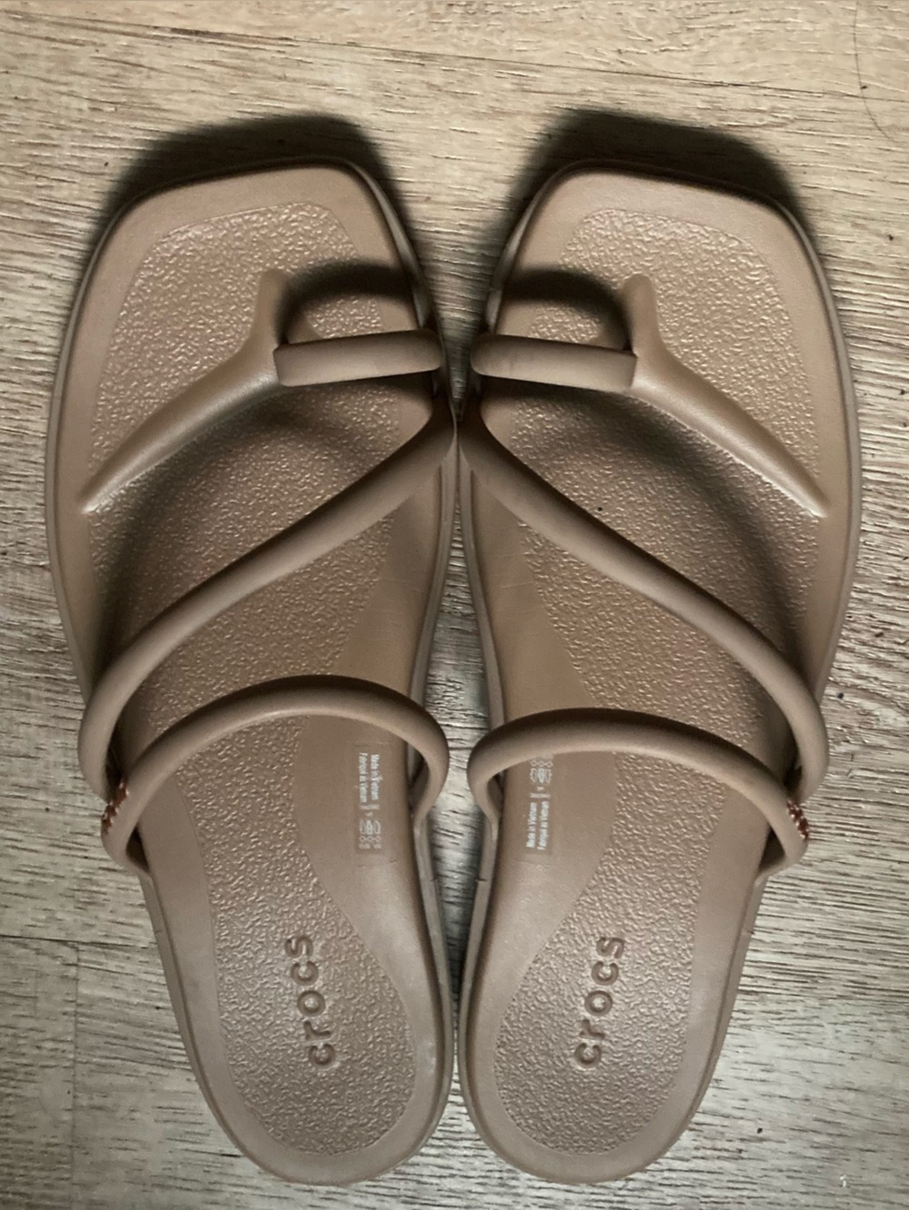 CROCS Women's Taupe Sandal Slides